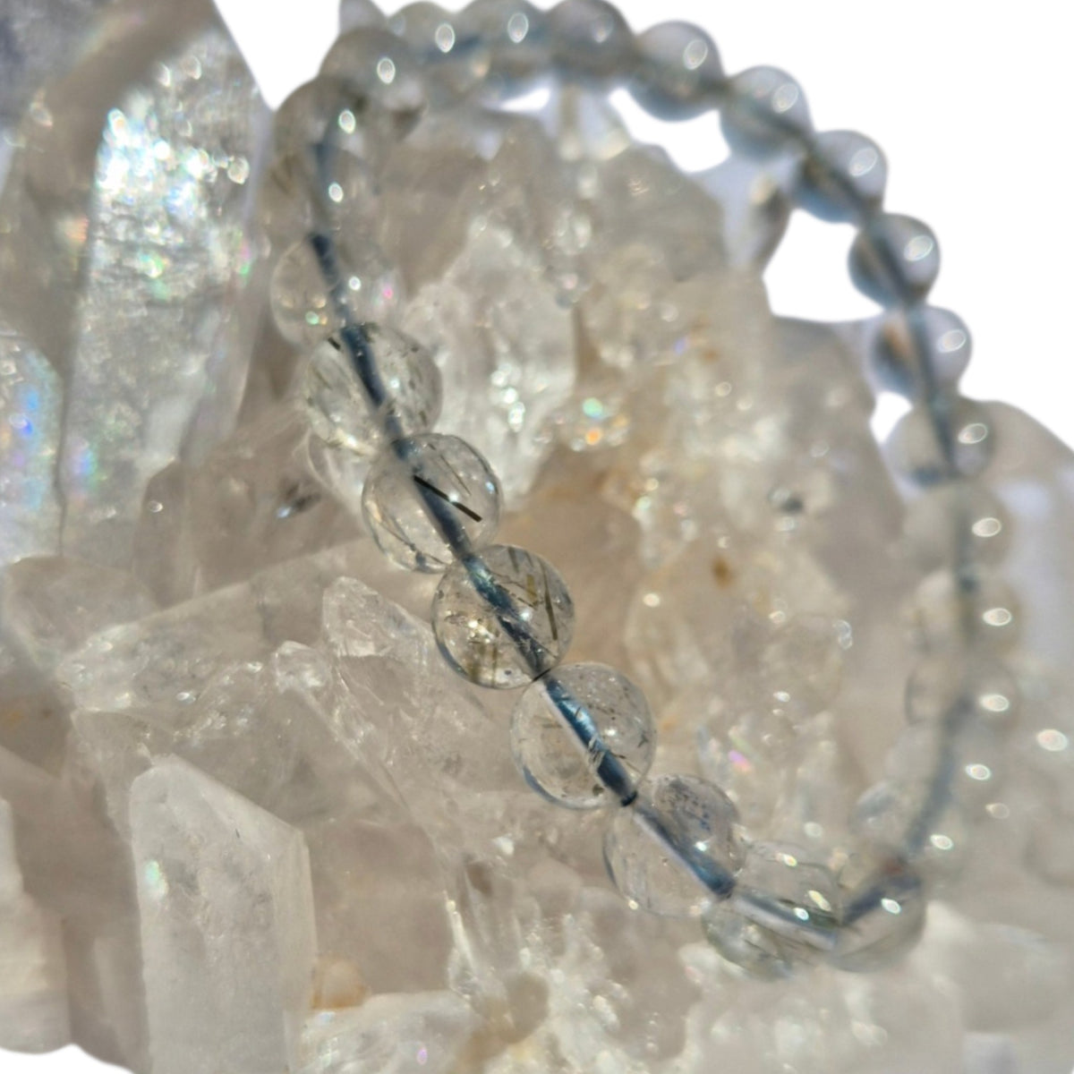 Crystals - Green Tourmalinated Quartz Bracelet