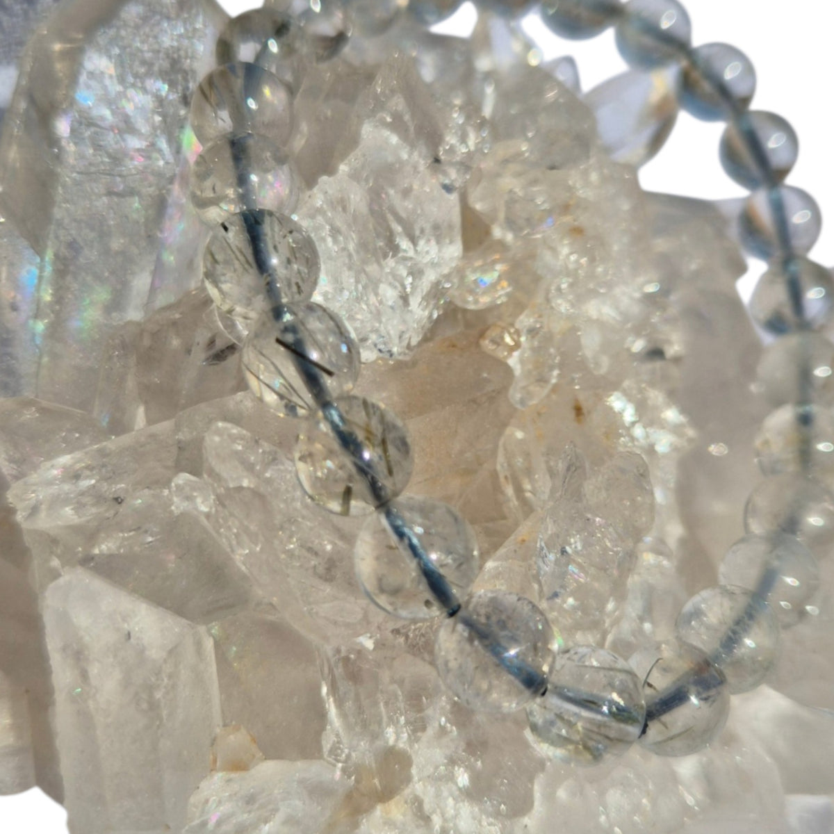 Crystals - Green Tourmalinated Quartz Bracelet