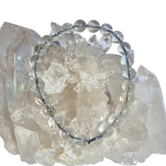 Crystals - Green Tourmalinated Quartz Bracelet