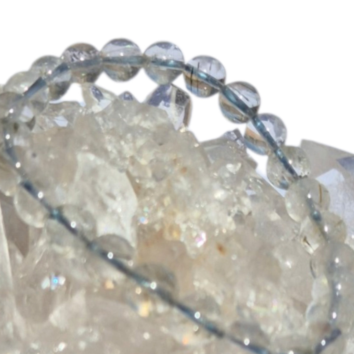 Crystals - Green Tourmalinated Quartz Bracelet