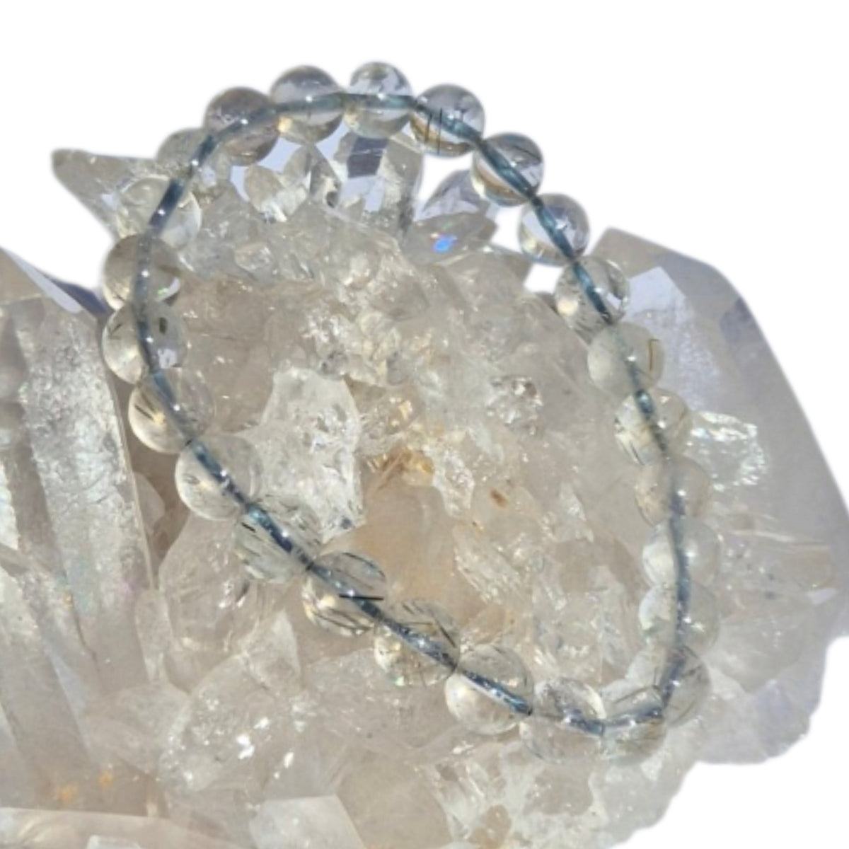 Crystals - Green Tourmalinated Quartz Bracelet