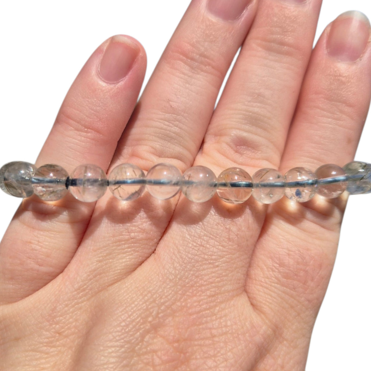 Crystals - Green Tourmalinated Quartz Bracelet