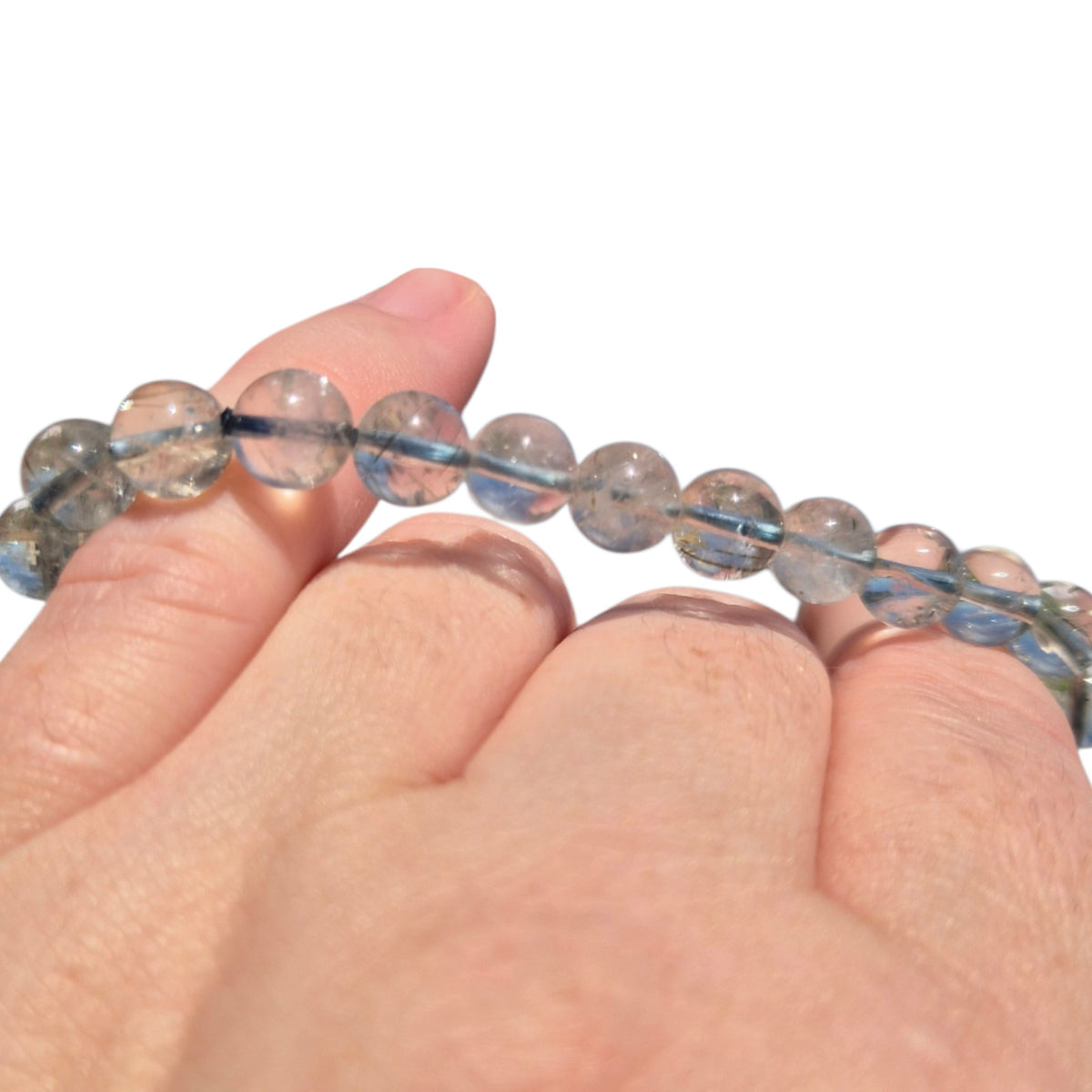 Crystals - Green Tourmalinated Quartz Bracelet