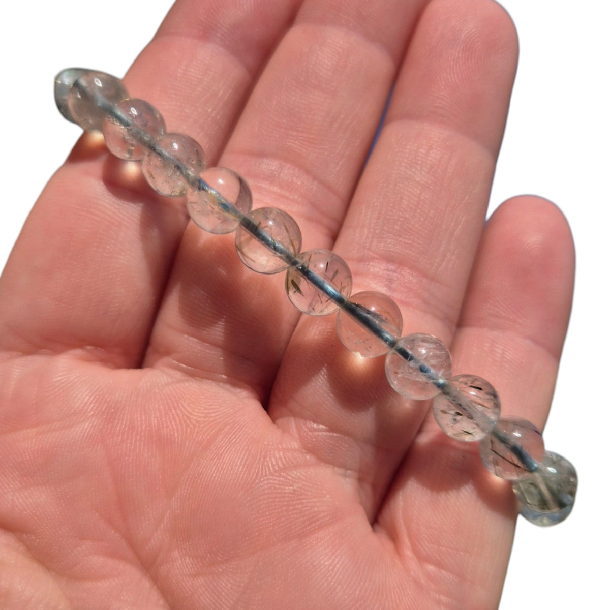 Crystals - Green Tourmalinated Quartz Bracelet