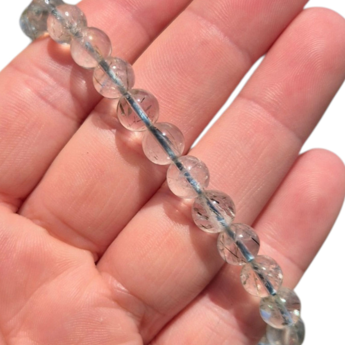 Crystals - Green Tourmalinated Quartz Bracelet