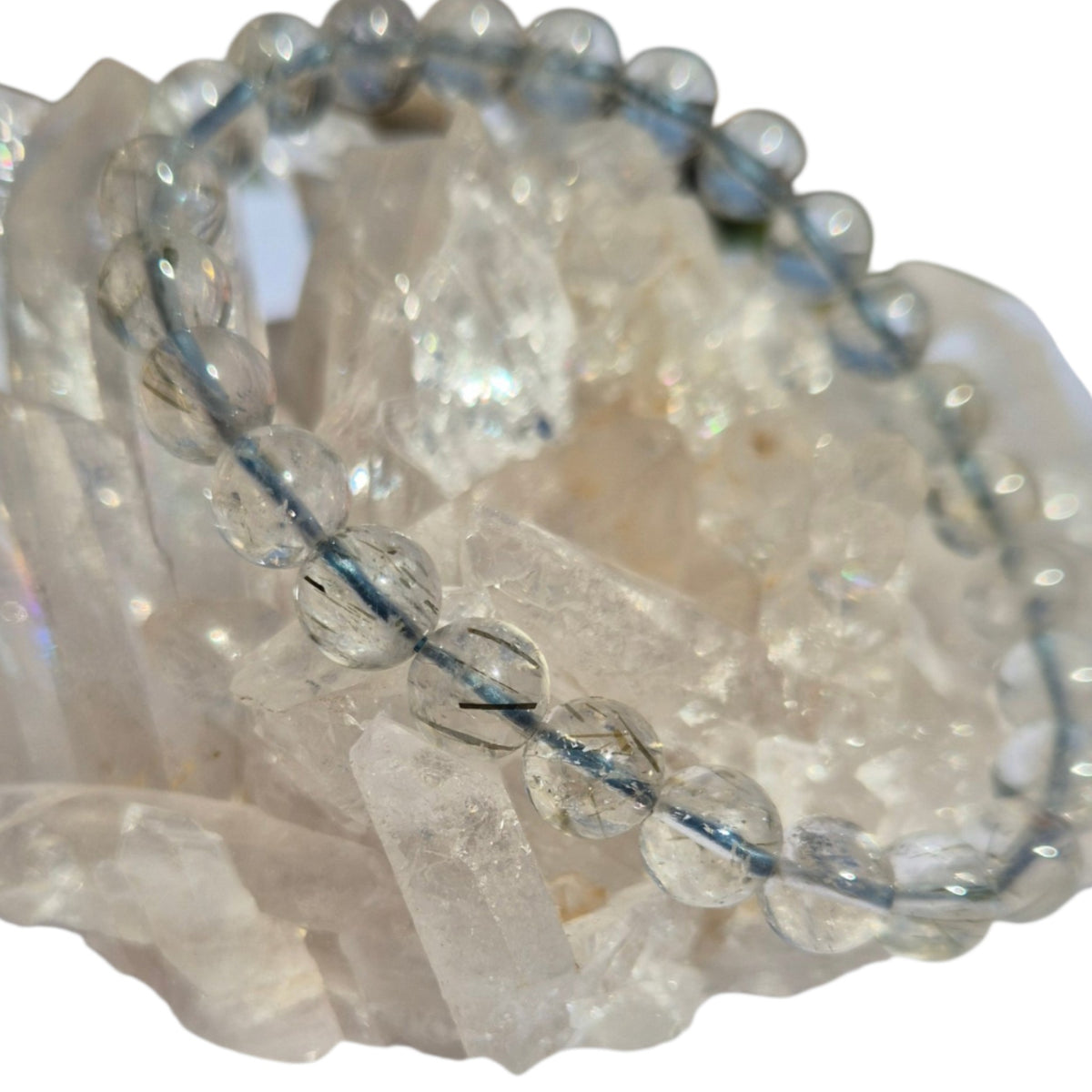Crystals - Green Tourmalinated Quartz Bracelet