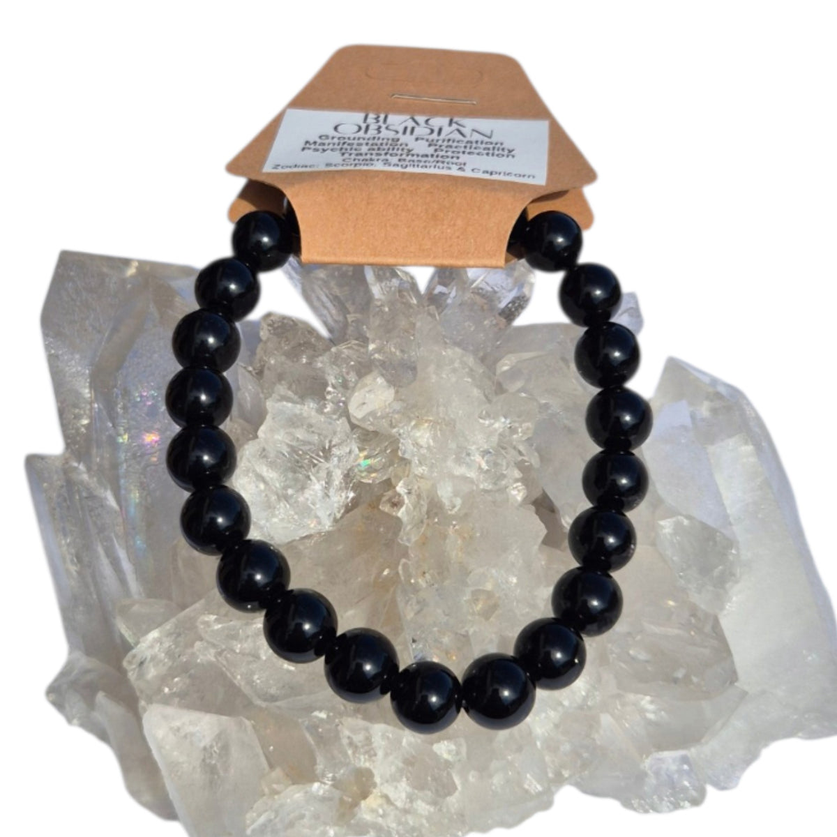 Crystals - Black Obsidian Bracelet (Round Bead)