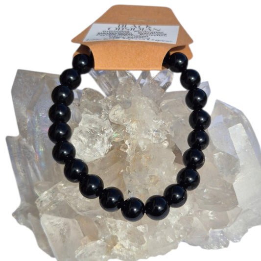 Crystals - Black Obsidian Bracelet (Round Bead)
