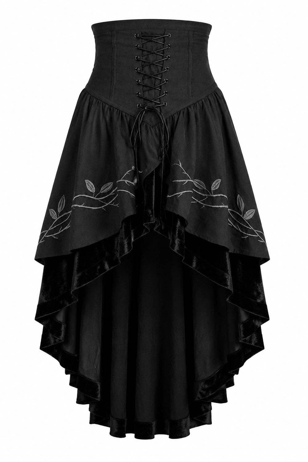Fablebloom Embroidered Lace-Up Skirt: M