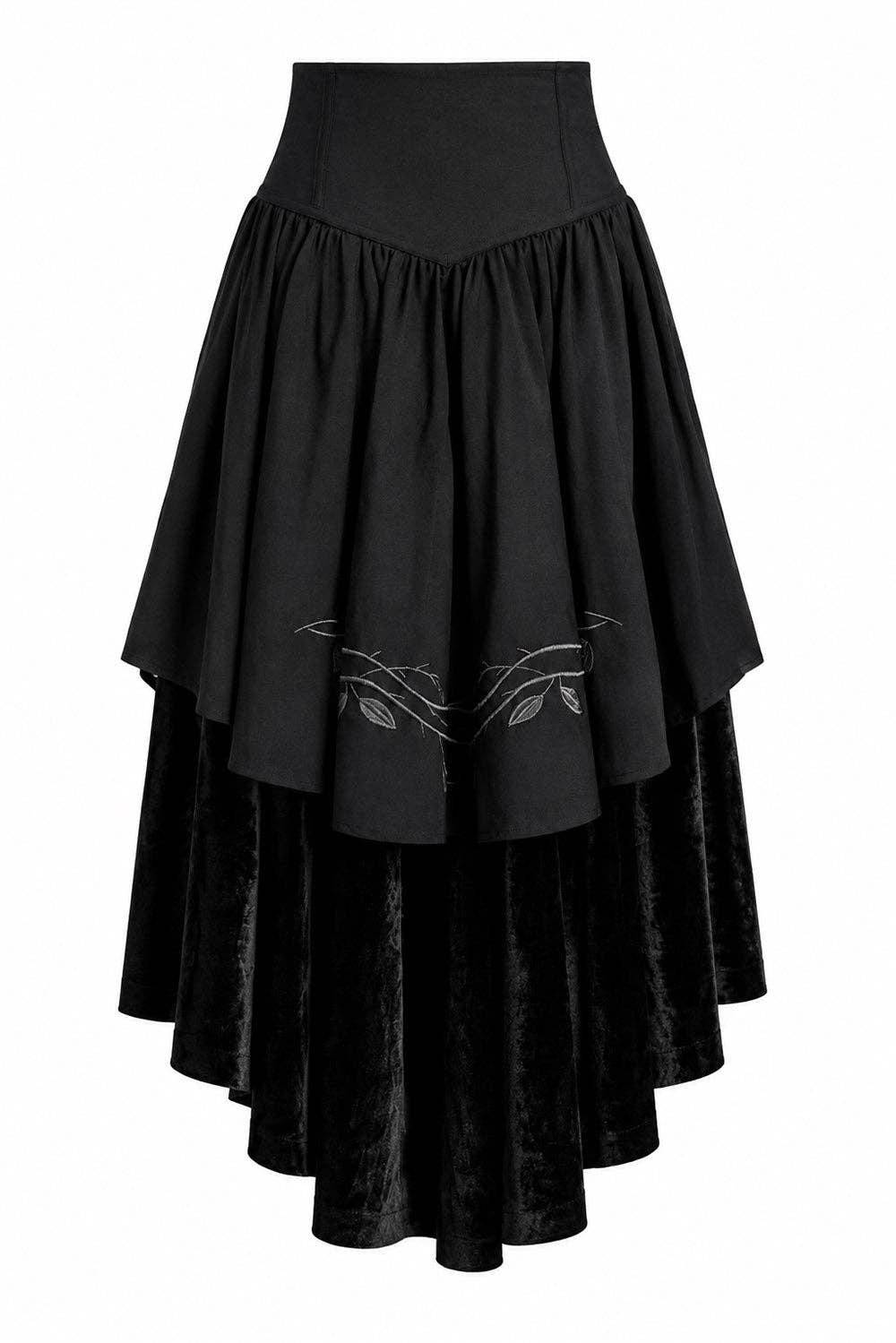 Fablebloom Embroidered Lace-Up Skirt: M