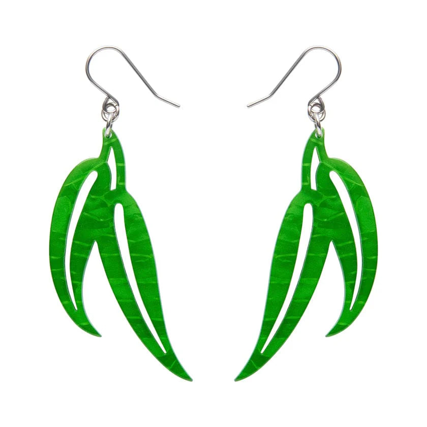 Erstwilder - Gum Leaf Drop Earrings - Green