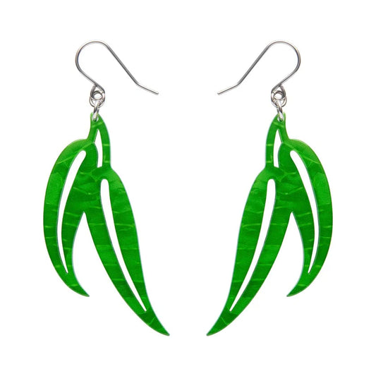Erstwilder - Gum Leaf Drop Earrings - Green