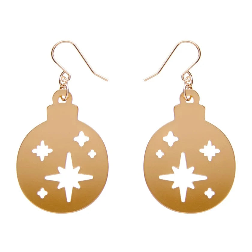 Erstwilder - Round Bauble Drop Earrings - Gold