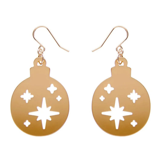 Erstwilder - Round Bauble Drop Earrings - Gold