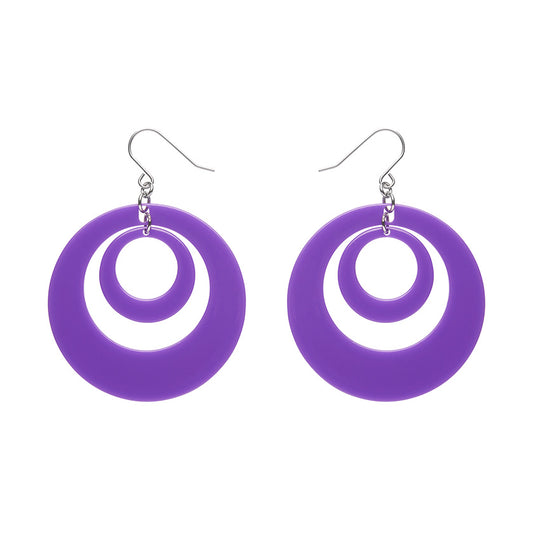 Erstwilder - Double Hoop Solid Drop Earrings - Purple