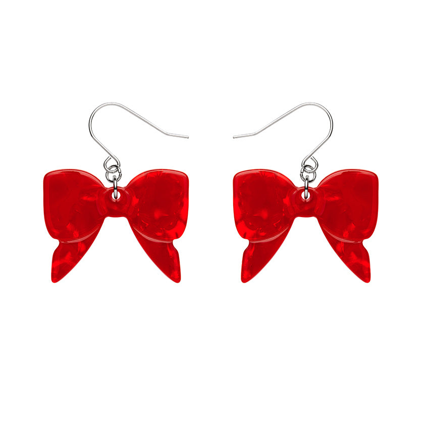 Erstwilder - Bow Ripple Drop Earrings - Red