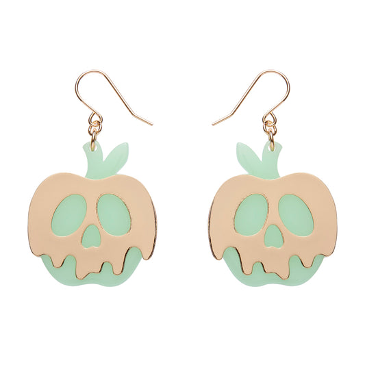 Erstwilder - Poison Apple Drop Earrings - Glow in the Dark and Gold