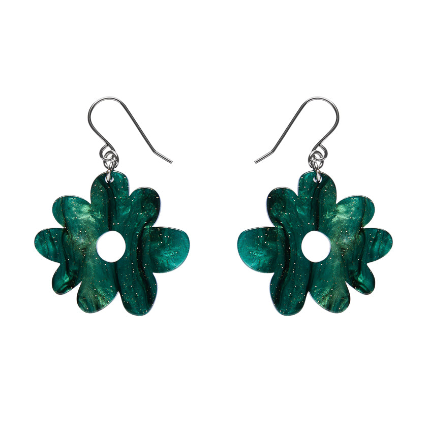 Erstwilder - Flower Drop Earrings – Green