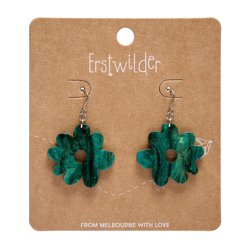 Erstwilder - Flower Drop Earrings – Green