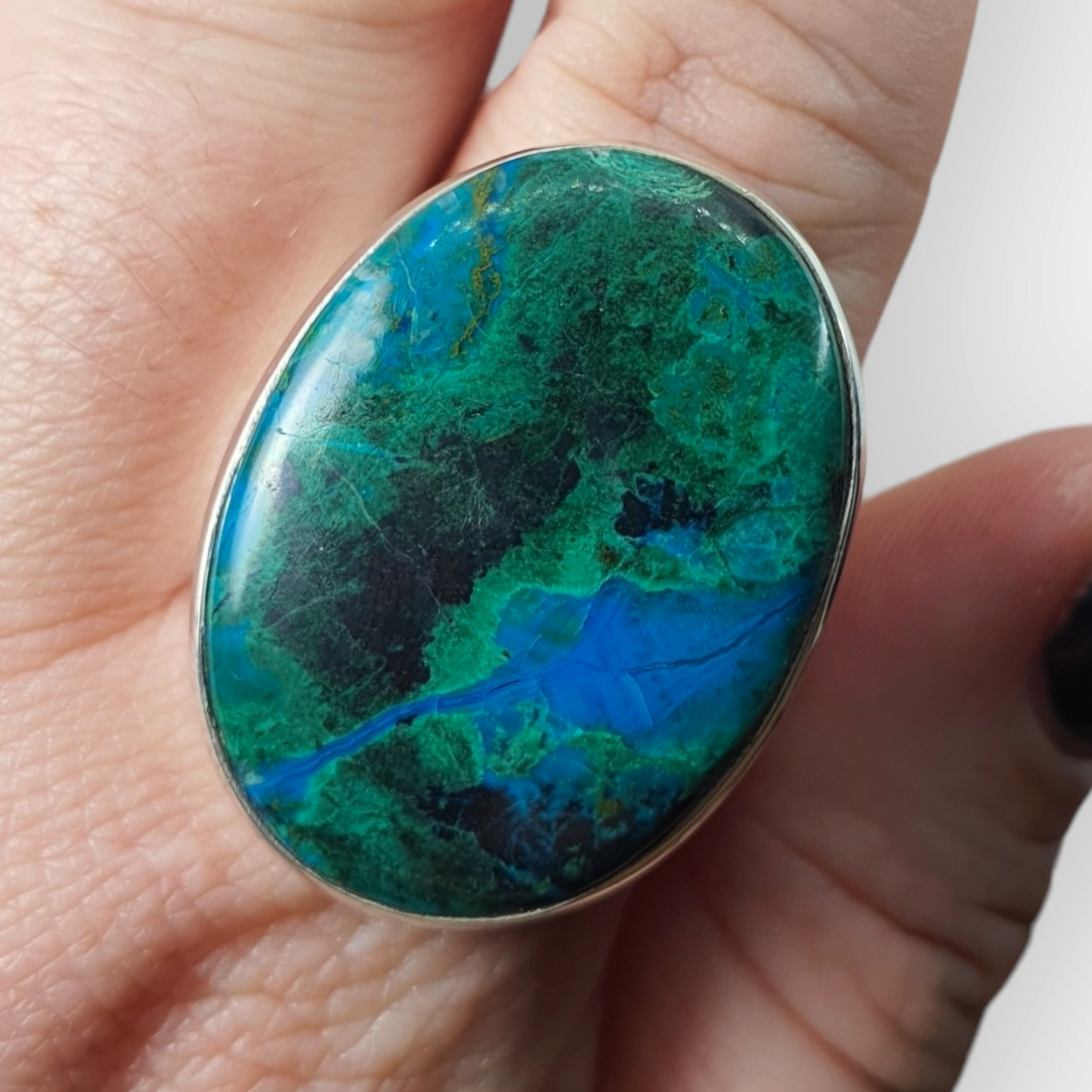 Crystals - Chrysocolla Ring - Sterling Silver