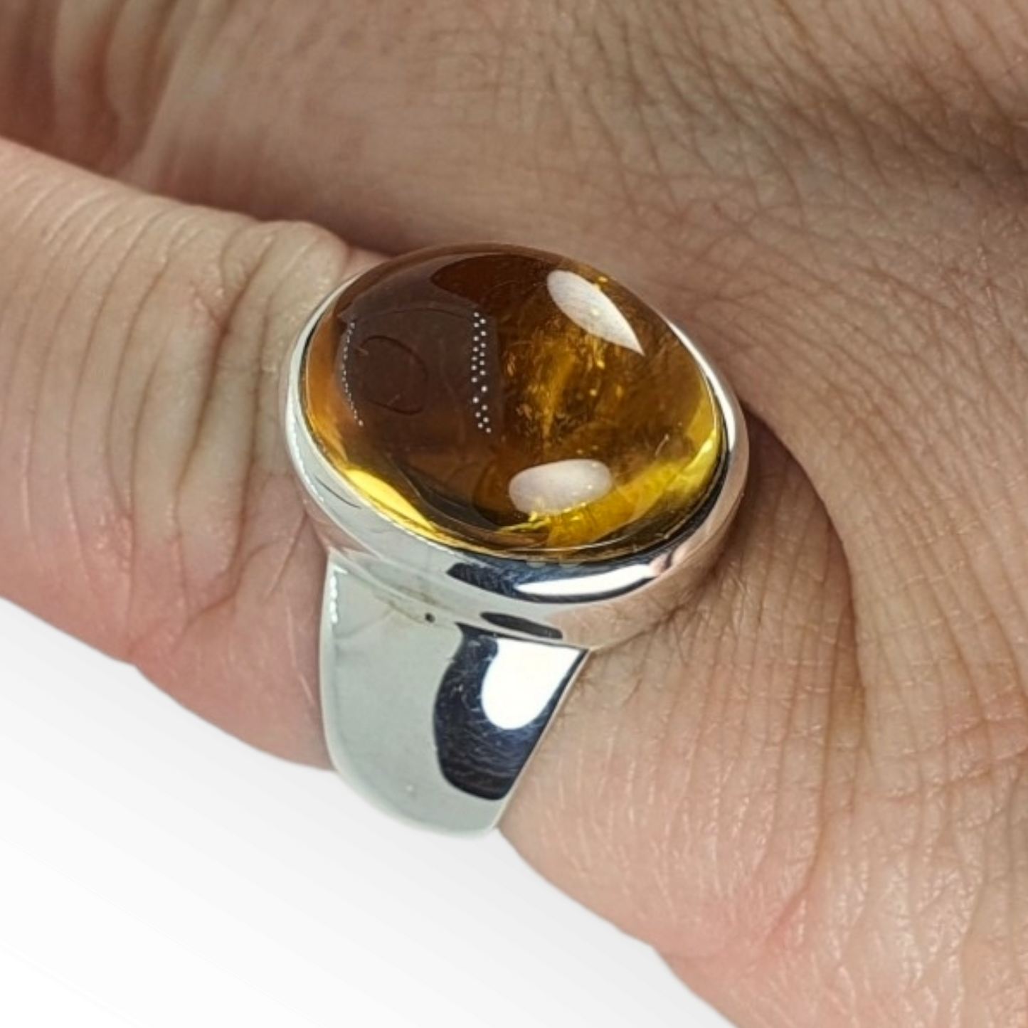 Crystals - Citrine Ring - Sterling Silver