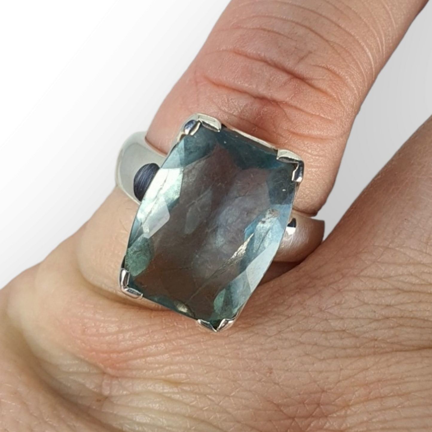 Crystals - Fluorite Ring - Sterling Silver