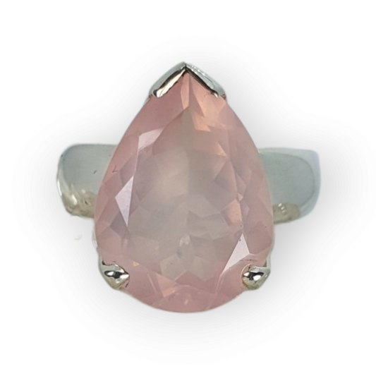 Crystals - Rose Quartz Ring - Sterling Silver