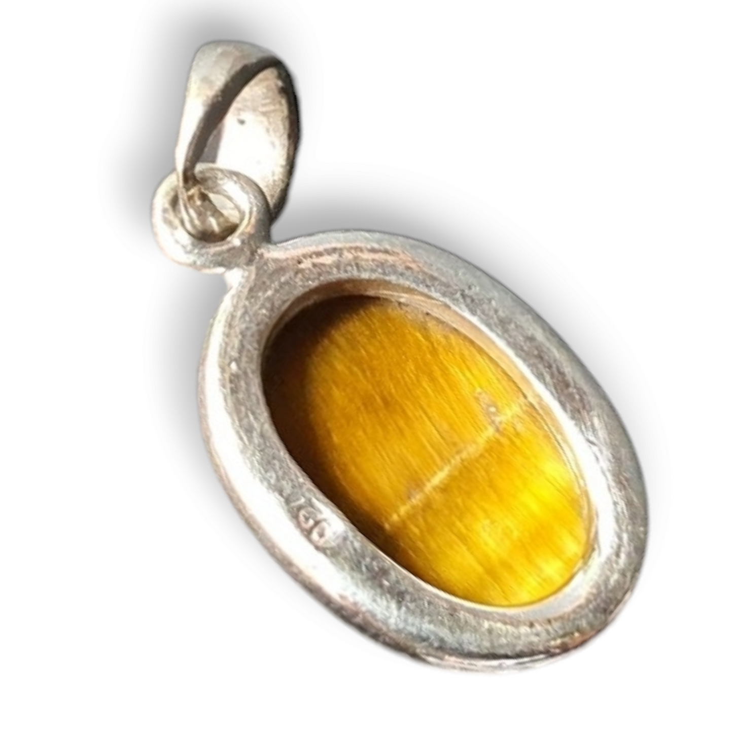 Crystals - Tiger Eye (Gold) Cabochon Pendant - Sterling Silver