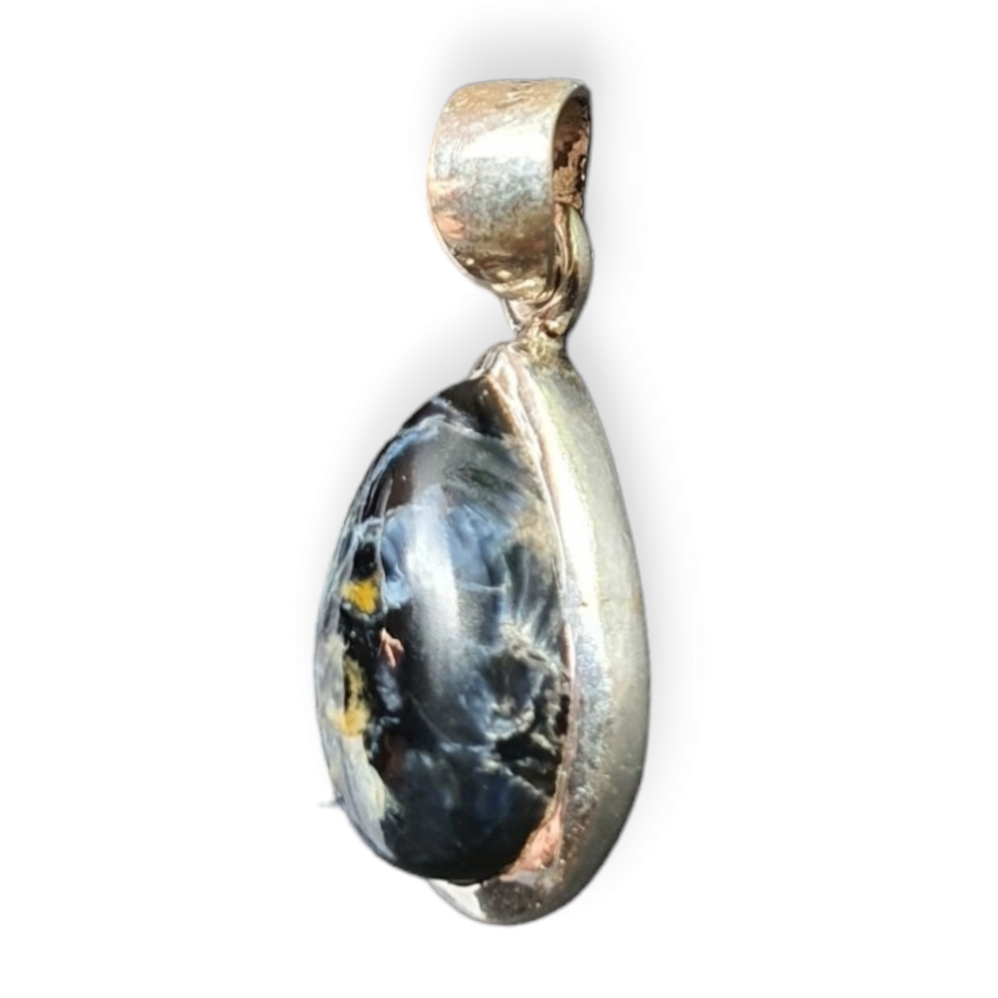 Crystals - Pietersite Cabochon Teardrop Pendant - Sterling Silver