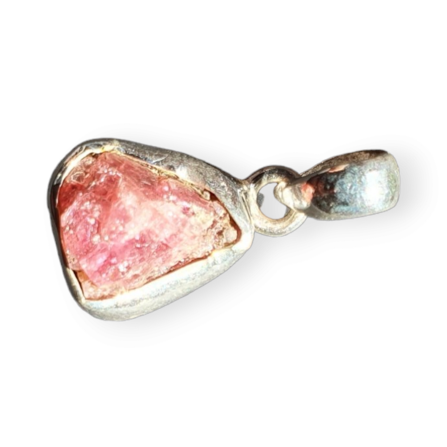 Crystals - Pink Tourmaline Pendant - Sterling Silver