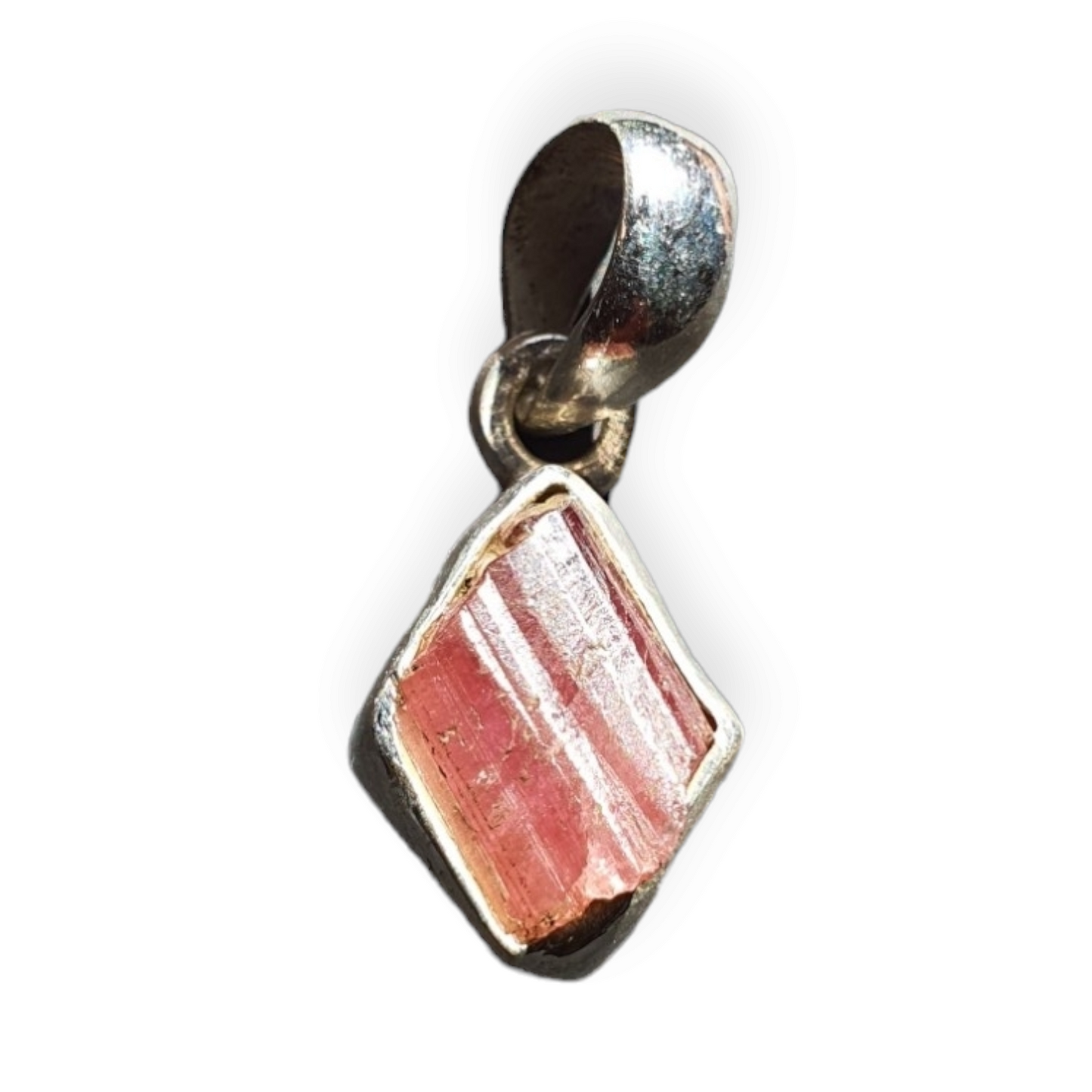 Crystals - Pink Tourmaline Pendant - Sterling Silver