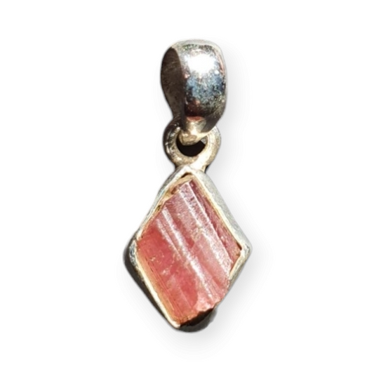 Crystals - Pink Tourmaline Pendant - Sterling Silver