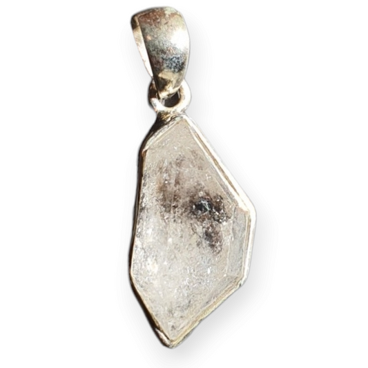 Crystals - Herkimer Diamond (Diamond Quartz) Natural Pendant - Sterling Silver