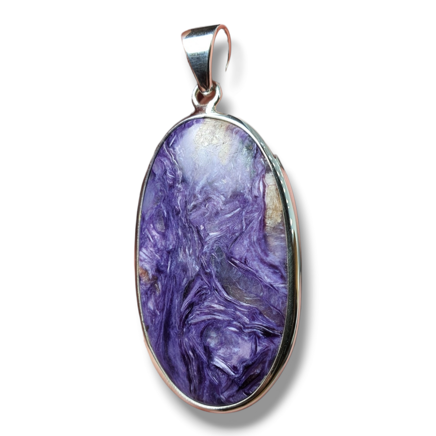 Crystals - Charoite Pendant - Sterling Silver