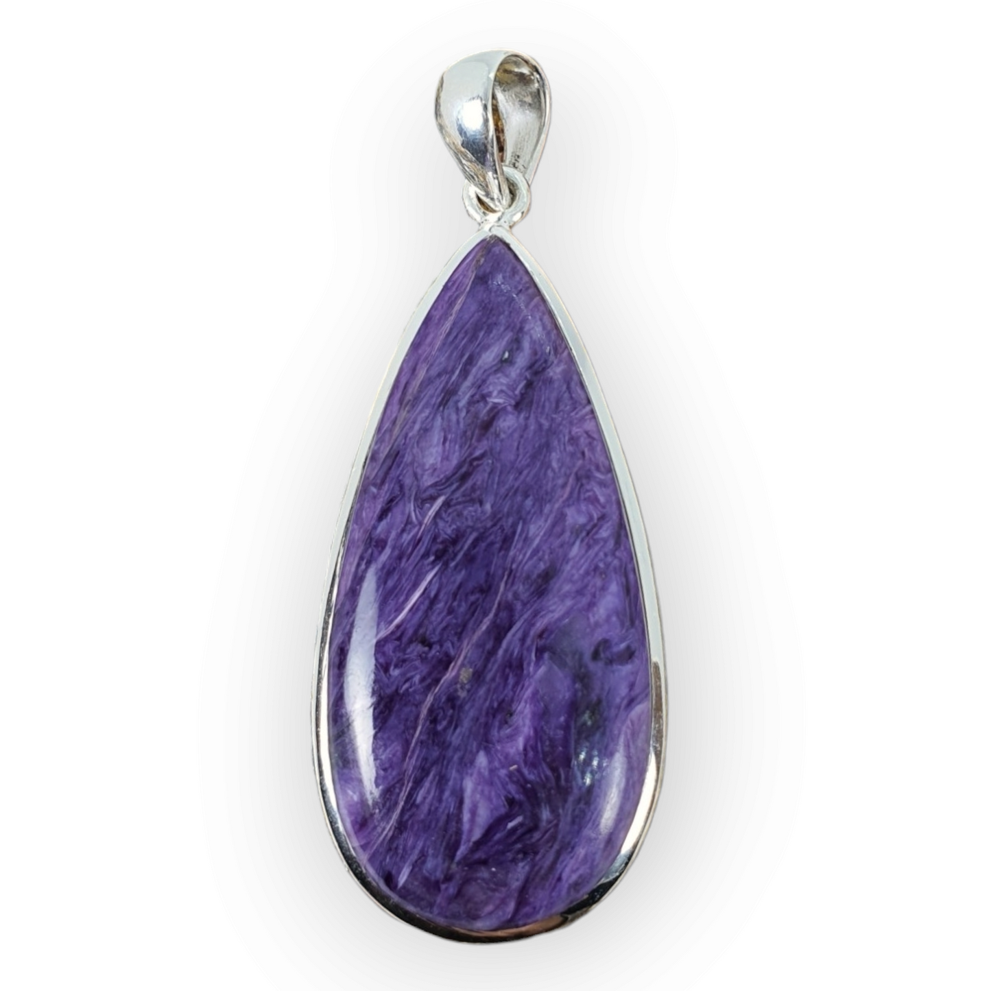 Crystals - Charoite Pendant - Sterling Silver