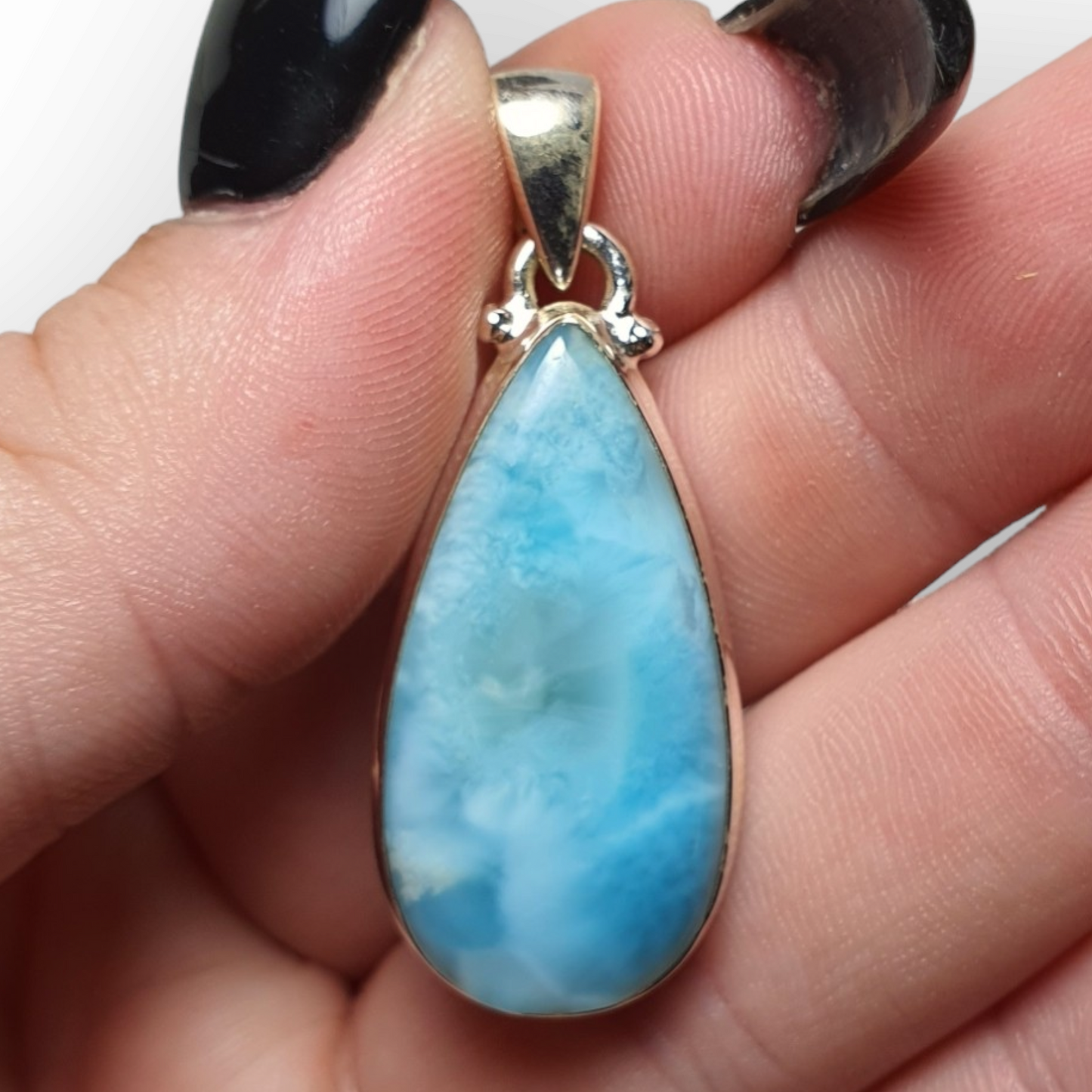 Crystals - Larimar Pendant - Sterling Silver