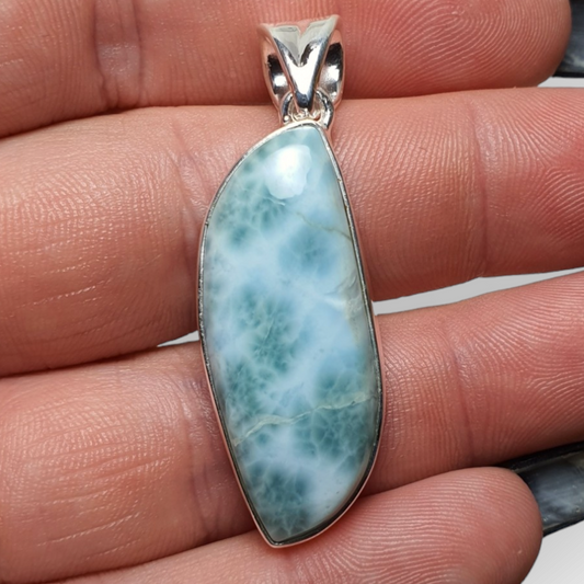 Crystals - Larimar Pendant - Sterling Silver