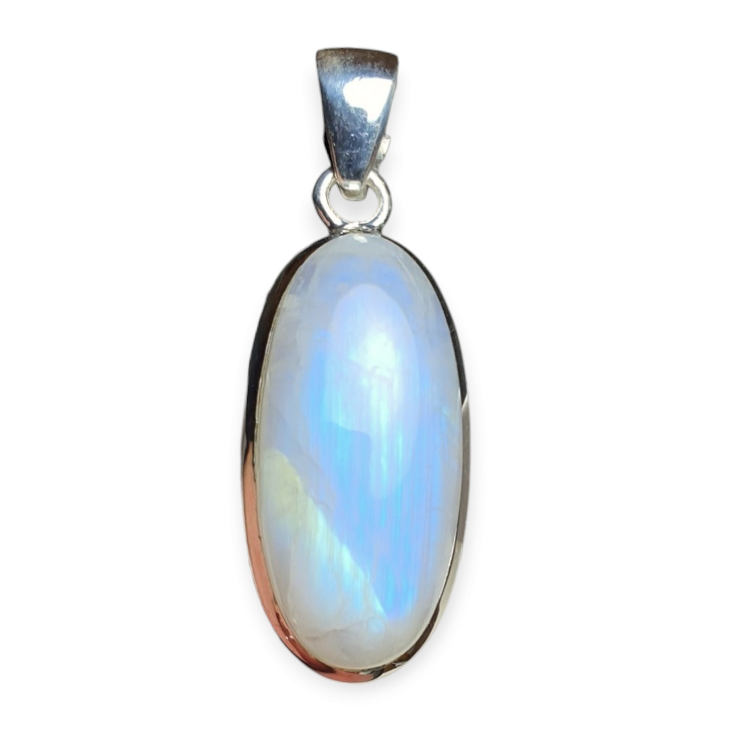 Crystals - Rainbow Moonstone Pendant - Sterling Silver