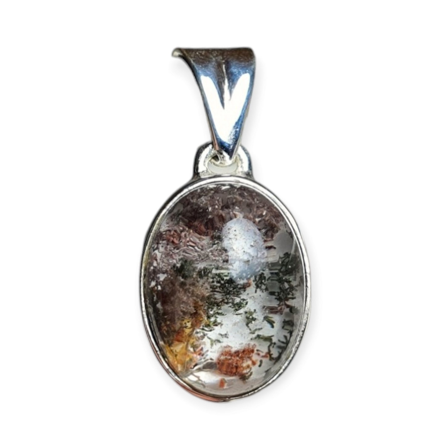 Crystals - Garden/Landscape Quartz (Lodelite) Pendant - Sterling Silver