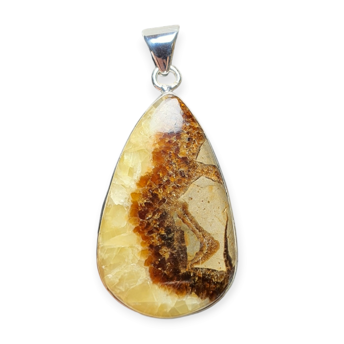 Crystals - Septarian Cabochon Pendant - Sterling Silver