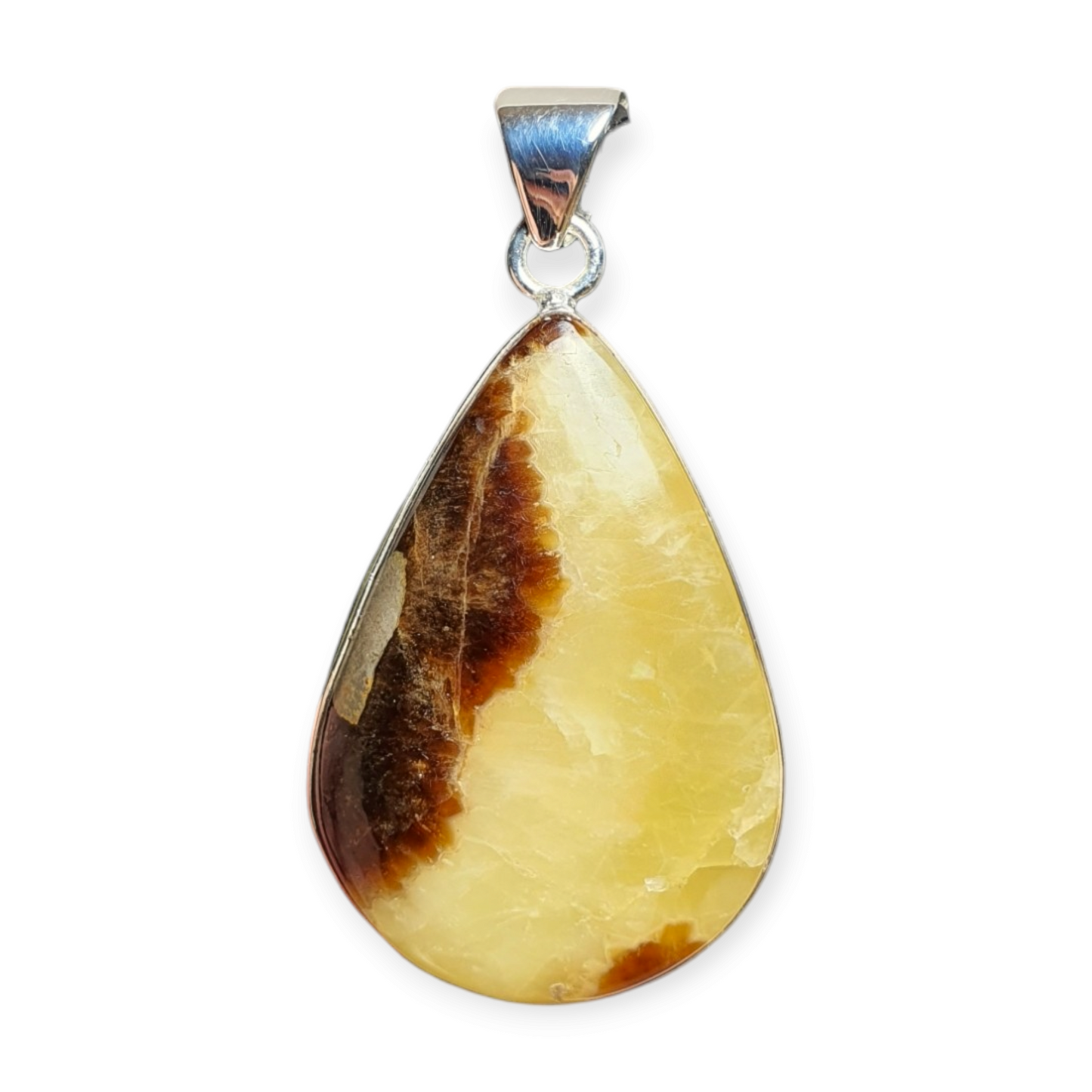 Crystals - Septarian Cabochon Pendant - Sterling Silver