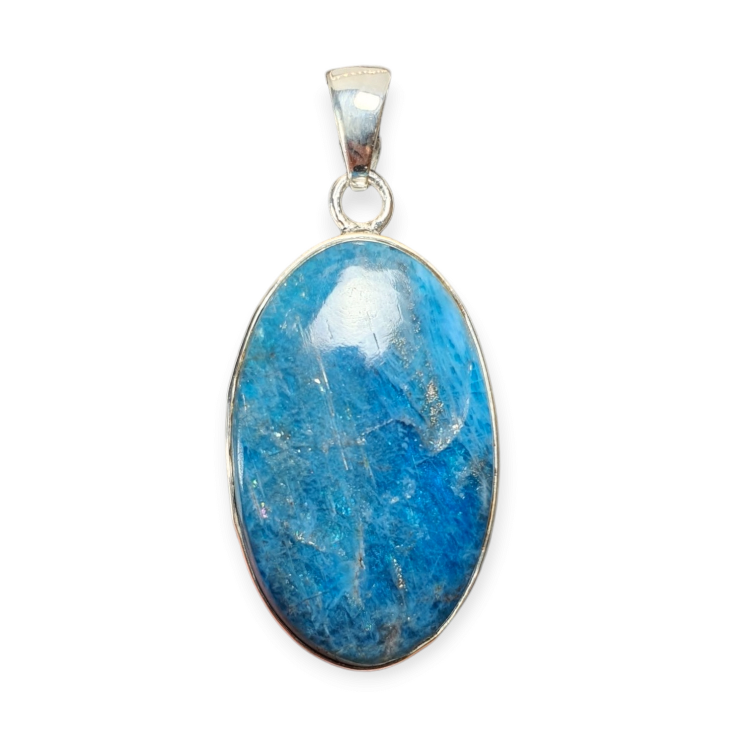 Crystals - Apatite (Blue) Cabochon Pendant - Sterling Silver