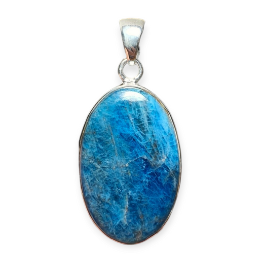 Crystals - Apatite (Blue) Cabochon Pendant - Sterling Silver