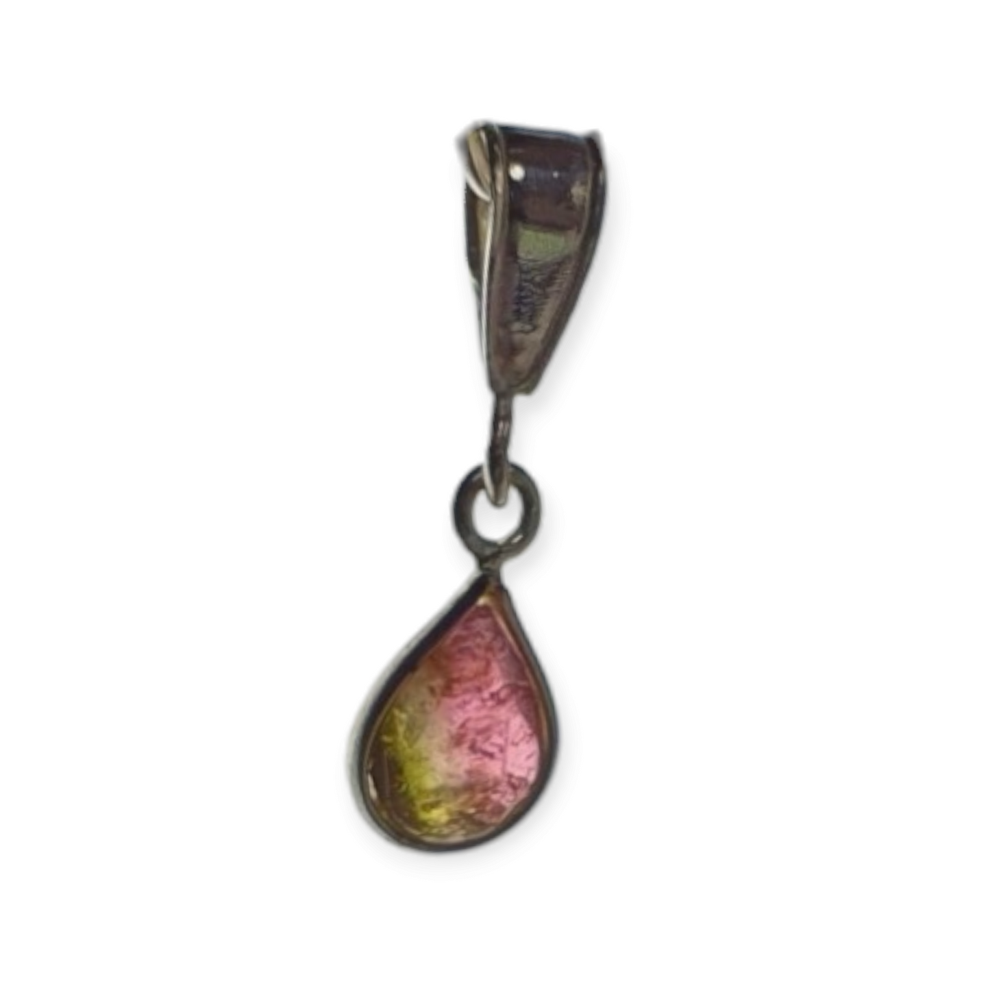 Crystals - Watermelon Tourmaline Pendant - Sterling Silver