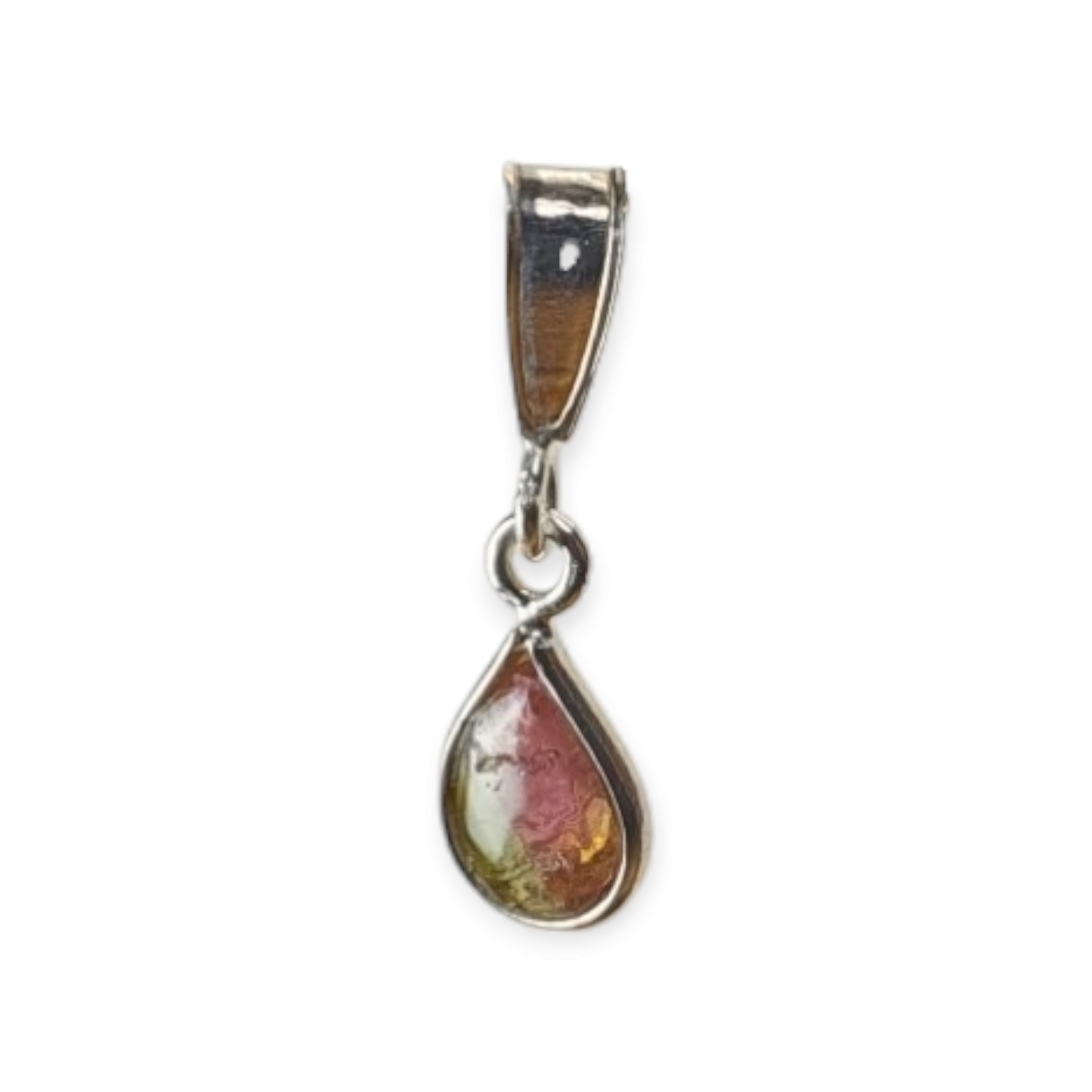 Crystals - Watermelon Tourmaline Pendant - Sterling Silver