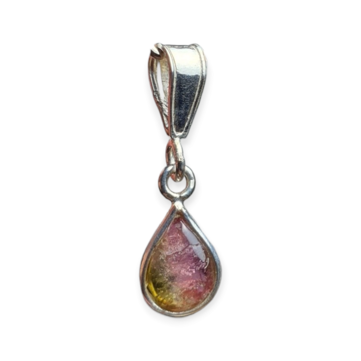 Crystals - Watermelon Tourmaline Pendant - Sterling Silver