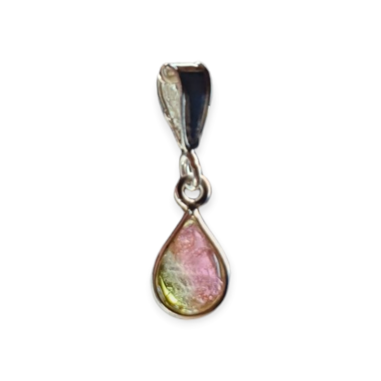 Crystals - Watermelon Tourmaline Pendant - Sterling Silver