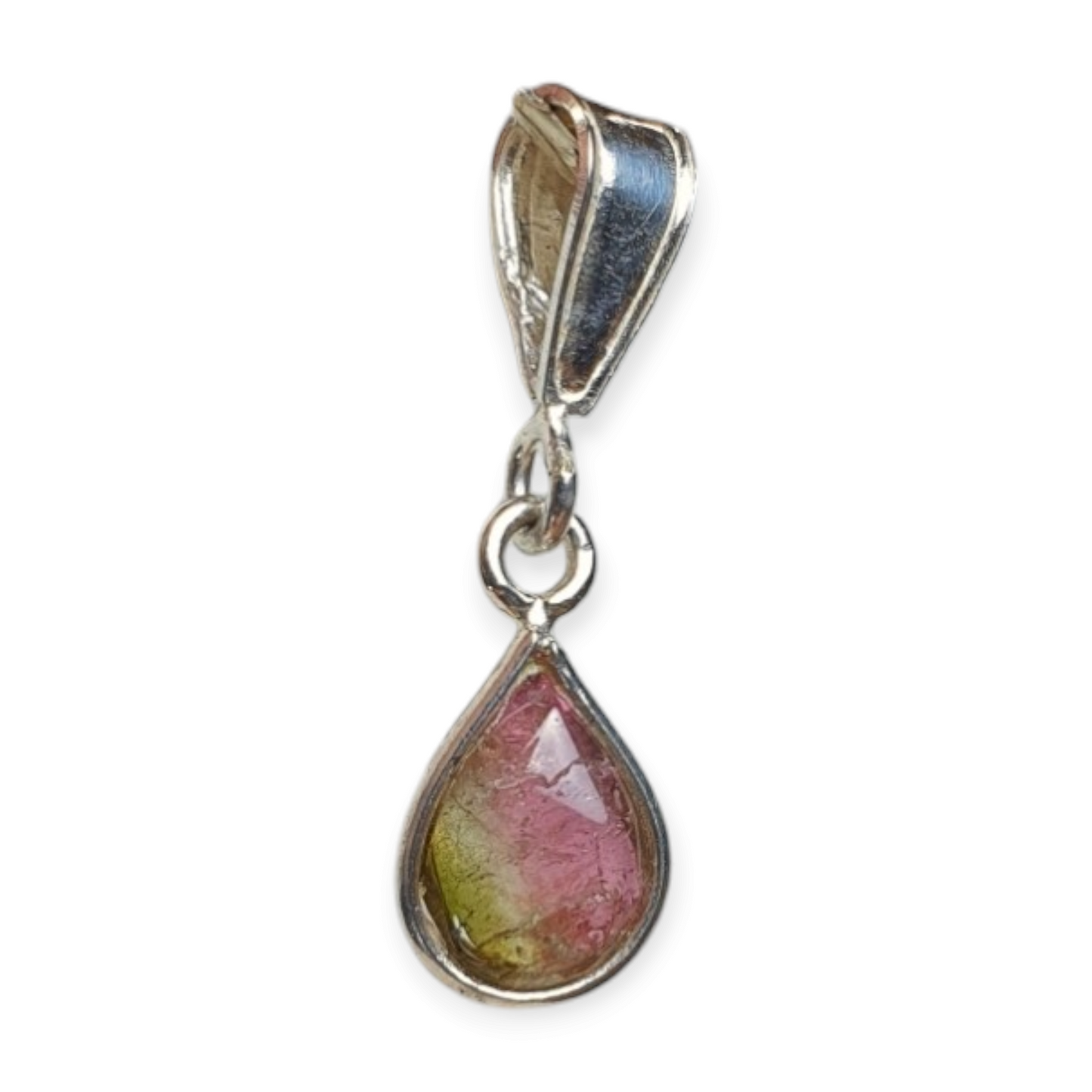 Crystals - Watermelon Tourmaline Pendant - Sterling Silver