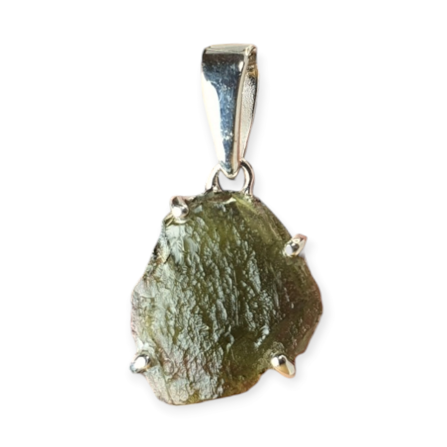 Crystals - Moldavite Pendant - Sterling Silver