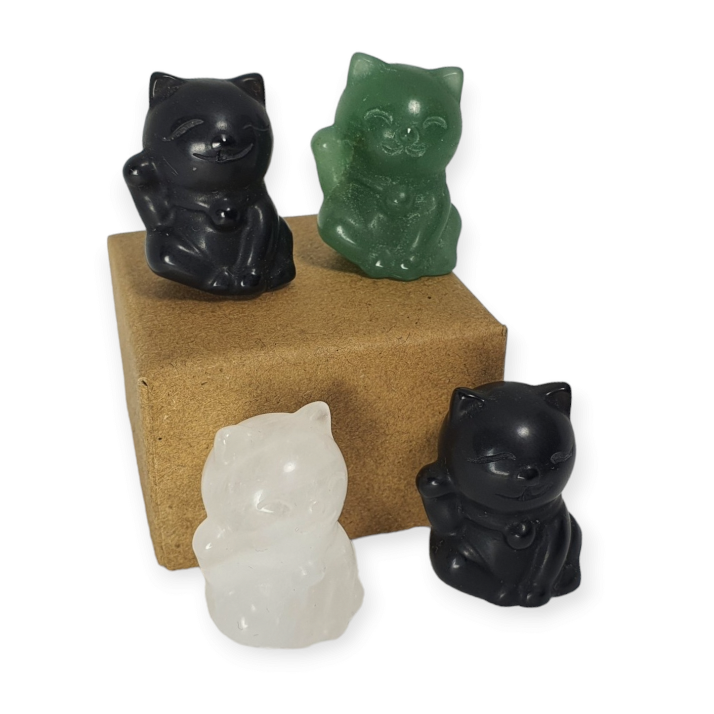 Crystals - Waving Lucky Cat Carvings